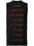 Dsquared2 Inspirational Quote Tank, Men's, Size: Large, Black, Cotton