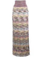 Missoni Striped Straight Long Skirt - Nude & Neutrals