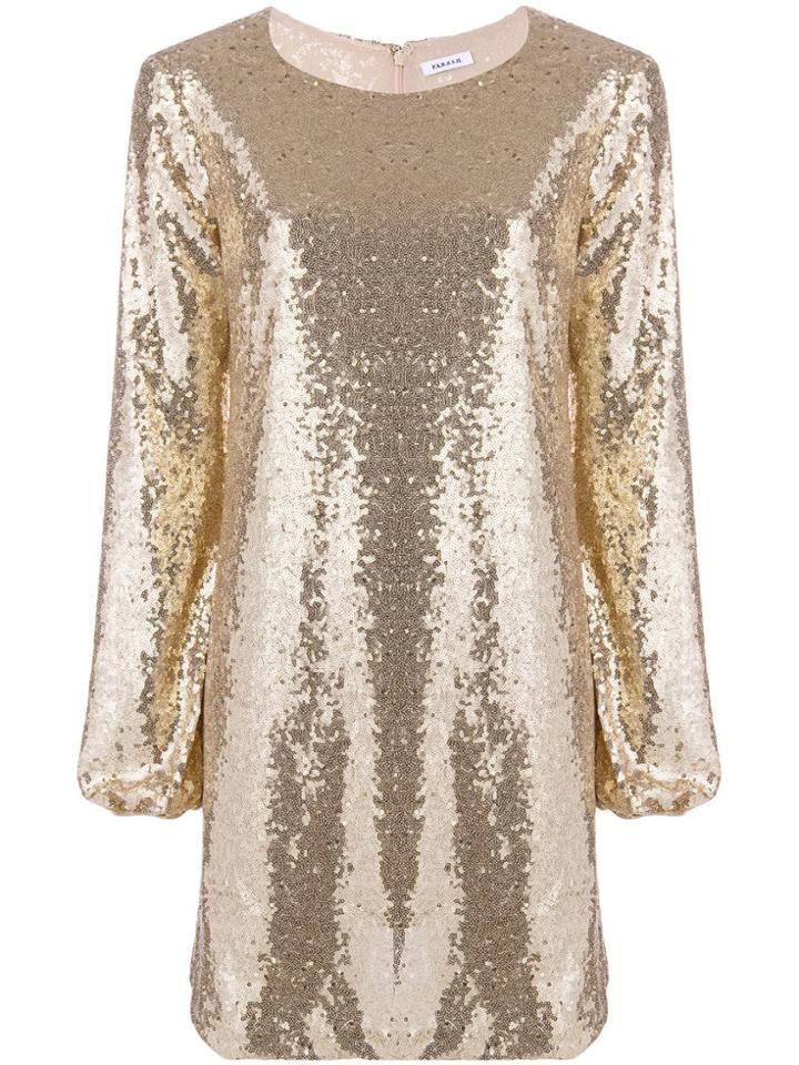 P.a.r.o.s.h. Sequin Embroidered Short Dress - Metallic