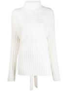 Le 17 Septembre Ribbed Back-tie Jumper - White