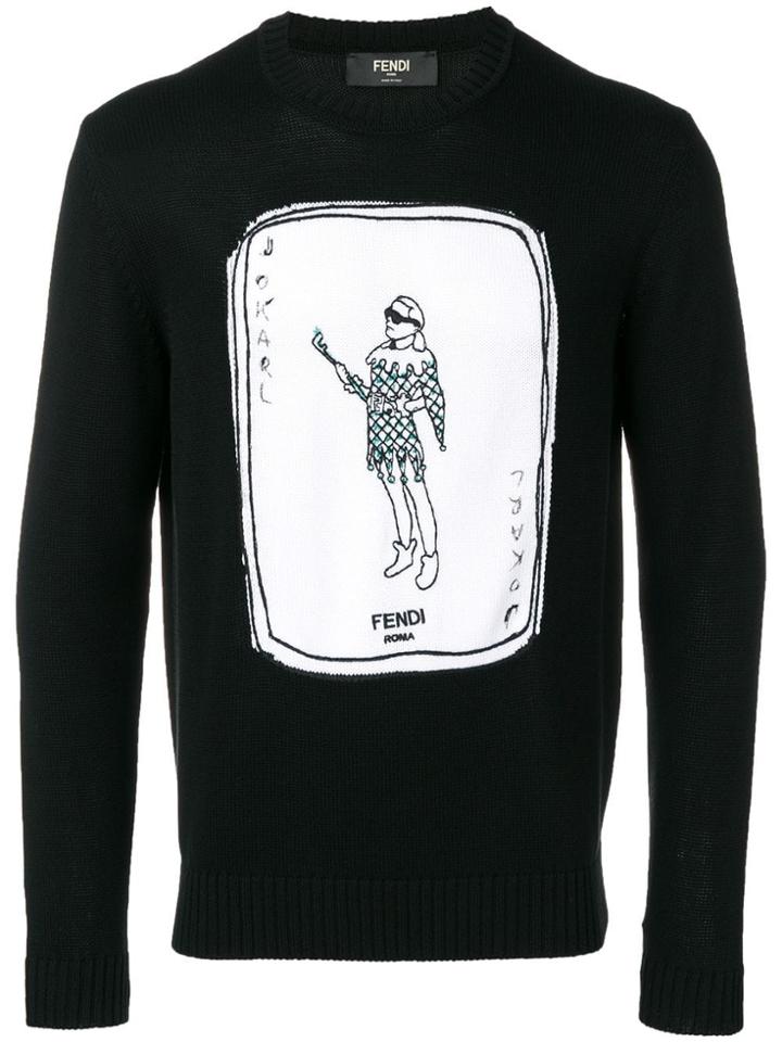 Fendi Jokarl Motif Jumper - Black