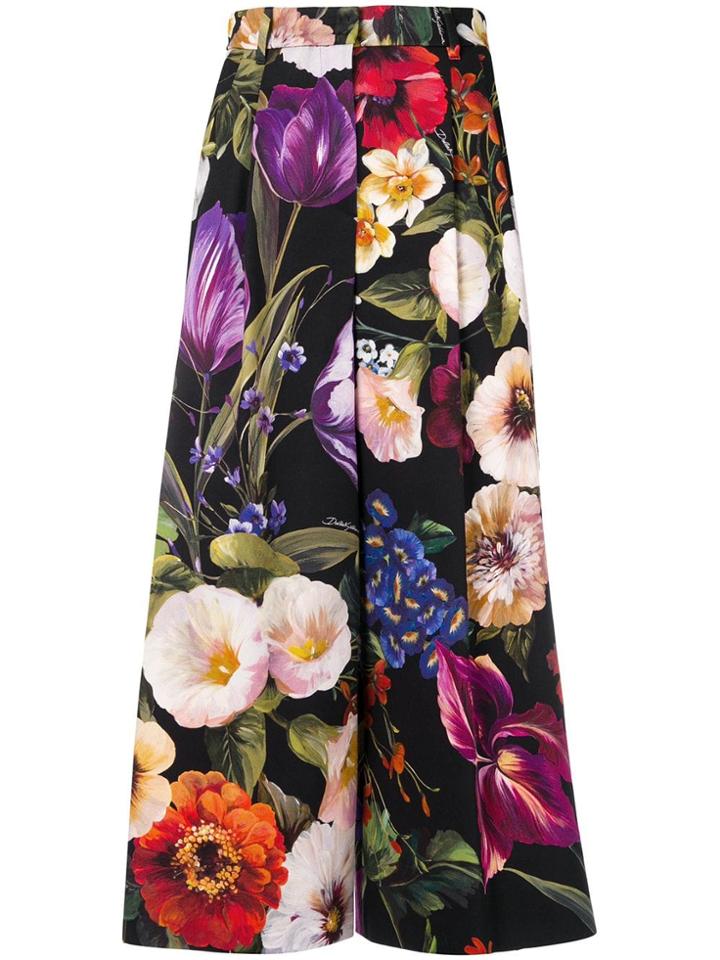 Dolce & Gabbana Floral Print Culottes - Black