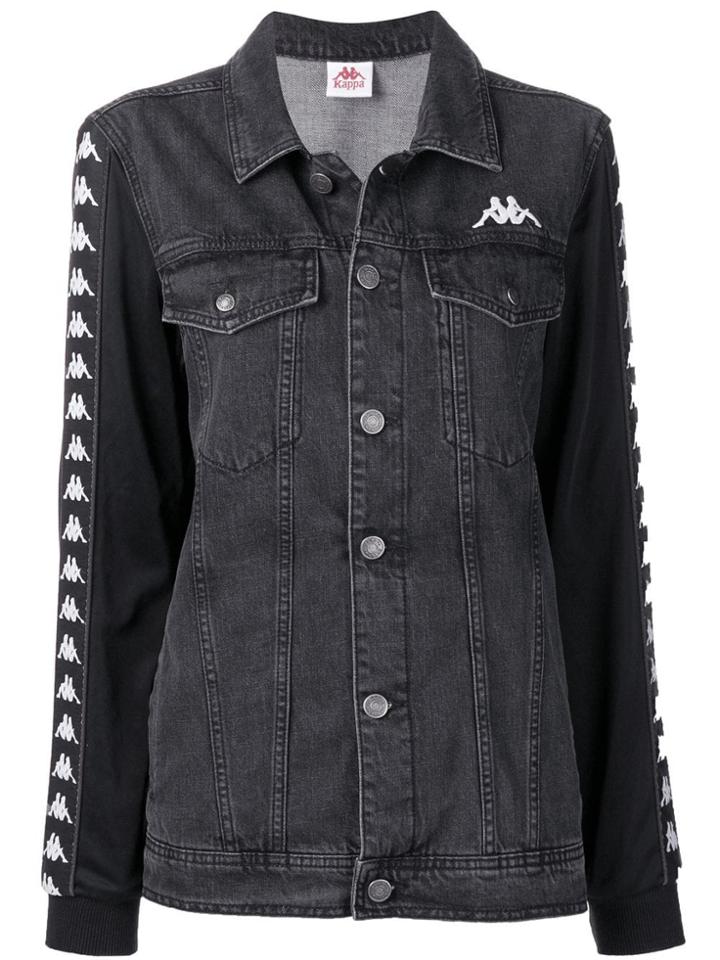 Kappa Logo Trim Denim Jacket - Grey