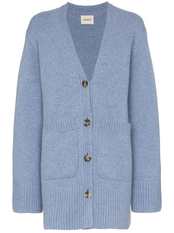 Khaite Lucia Oversized Cashmere Cardigan - Blue