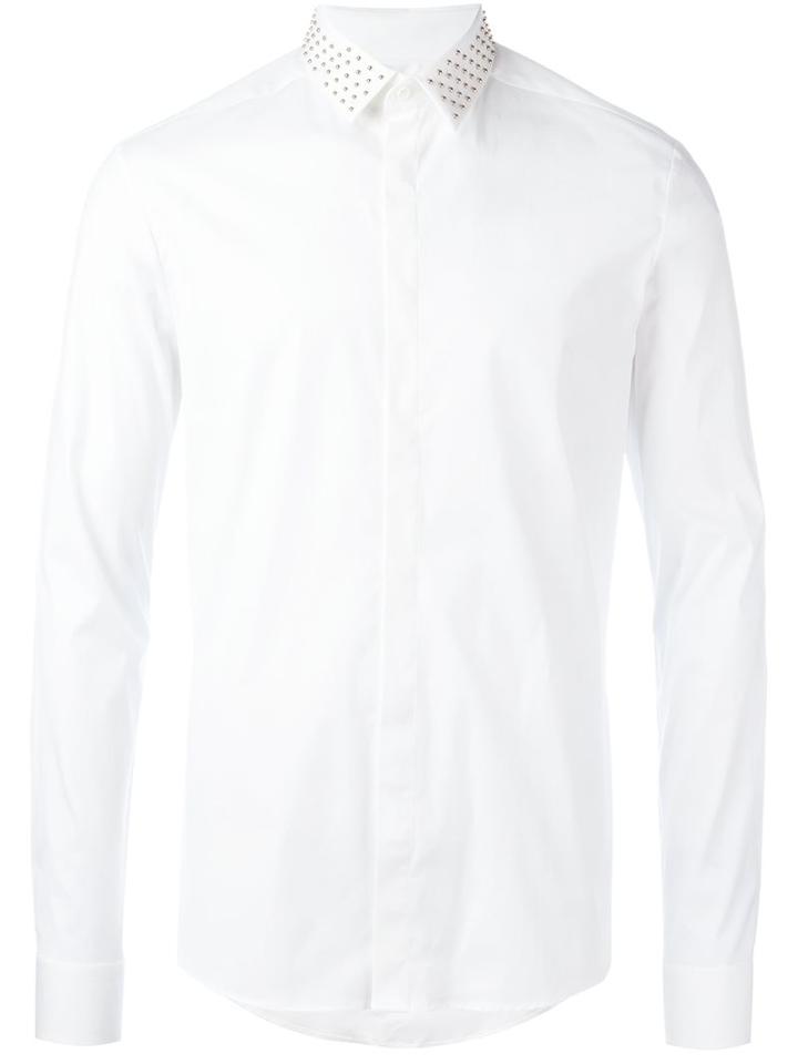 Les Hommes Studded Collar Long Sleeve Shirt