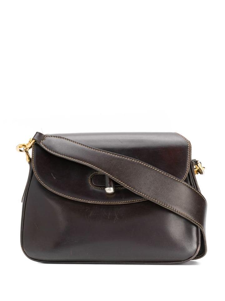 Gucci Pre-owned 1970's Flip-lock Shoulder Bag - Brown