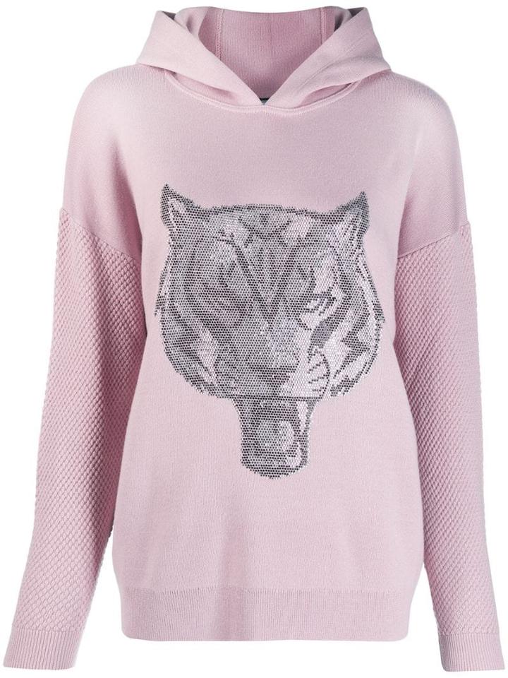 Plein Sport Tiger Print Hoodie - Pink
