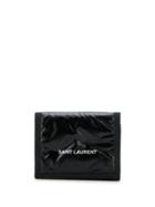 Saint Laurent Logo Print Tri-fold Wallet - Black