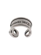 Alexander Mcqueen Engraved Logo Ring - Silver