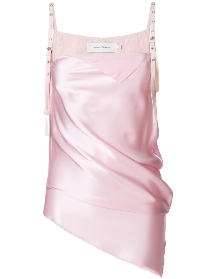 Marques'almeida Satin Buckle Cami - Pink & Purple