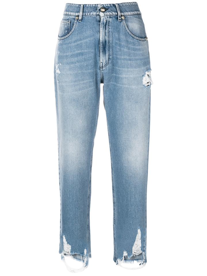 Genny Distressed Detail Jeans - Blue