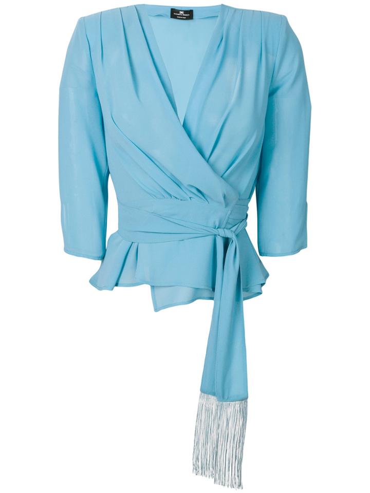 Elisabetta Franchi Wrap Around Blouse - Blue