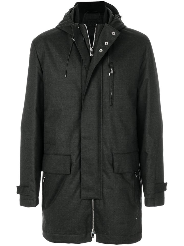 Corneliani Hooded Zip Coat - Grey