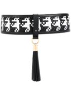Balmain Houndstooth Waist Belt - Black