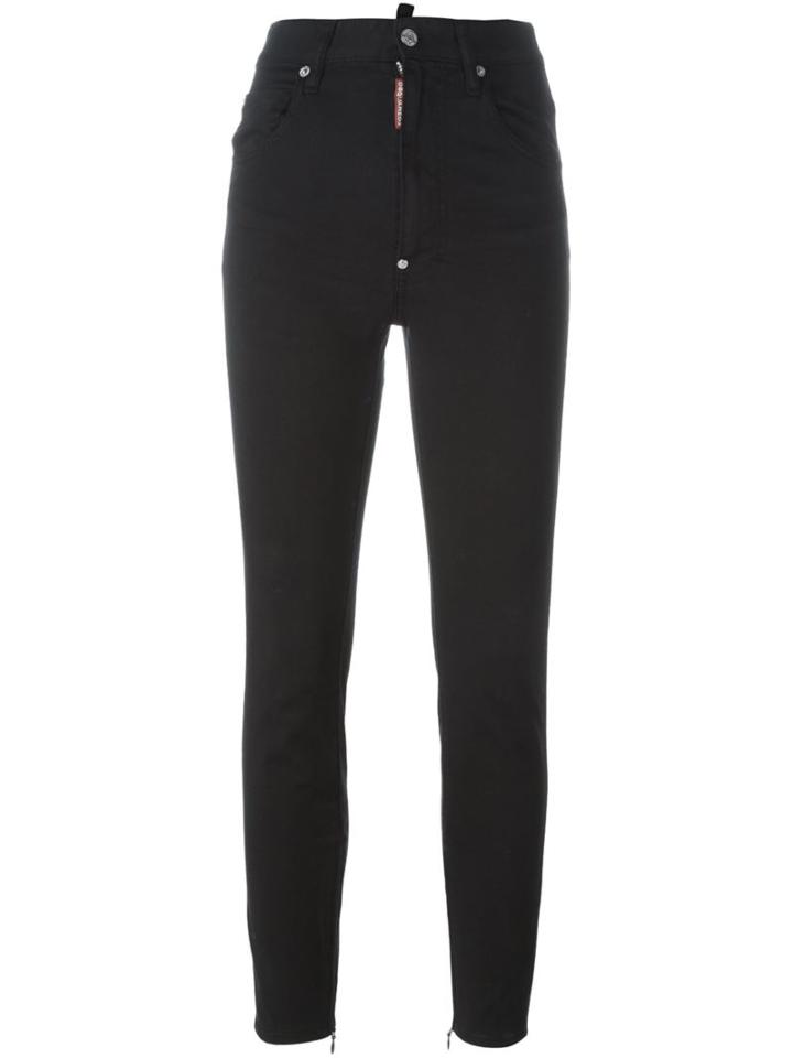 Dsquared2 'twiggy' High Waist Jeans, Women's, Size: 36, Black, Cotton/spandex/elastane