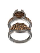 Camila Klein Strass Embellished 2-ring Set - Metallic