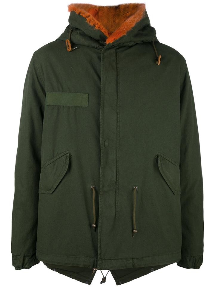Mr & Mrs Italy - Fur Lined Cargo Jacket - Men - Cotton/lamb Skin/polyester/coypu Fur - M, Green, Cotton/lamb Skin/polyester/coypu Fur