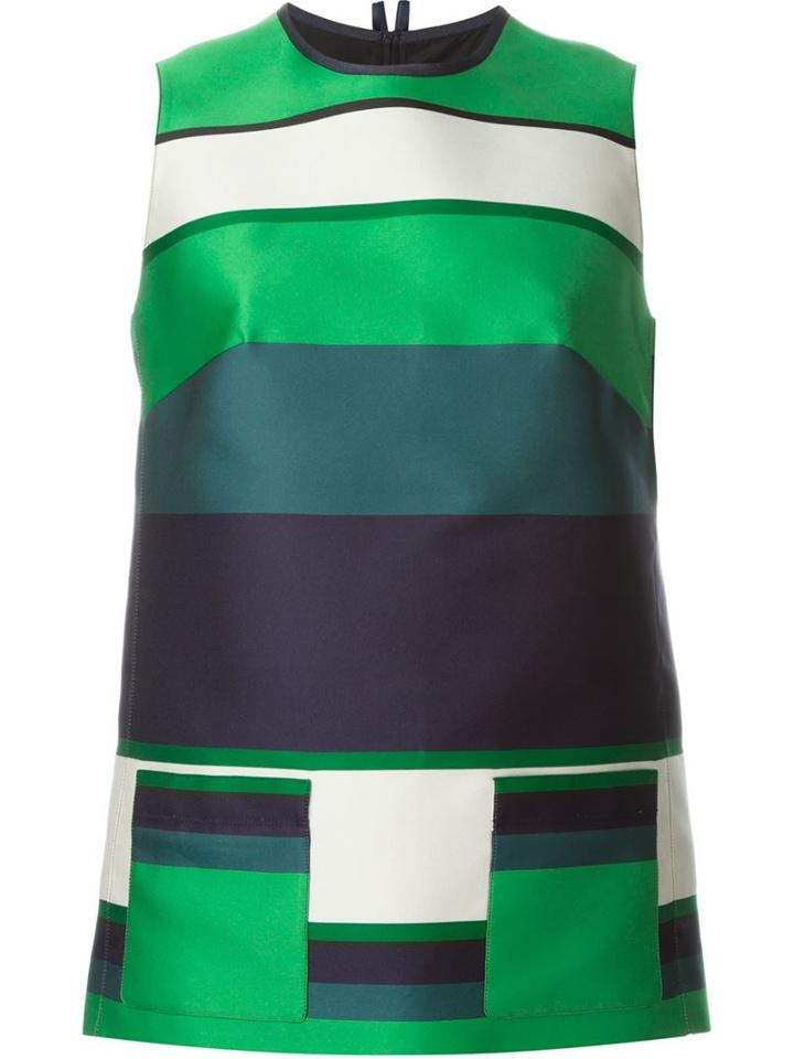 Lanvin Sleeveless Top, Women's, Size: 36, Green, Polyester/silk