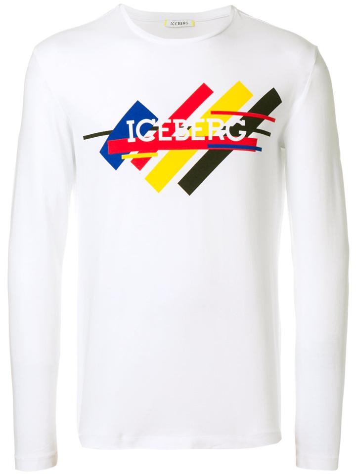 Iceberg Logo Print Top - White