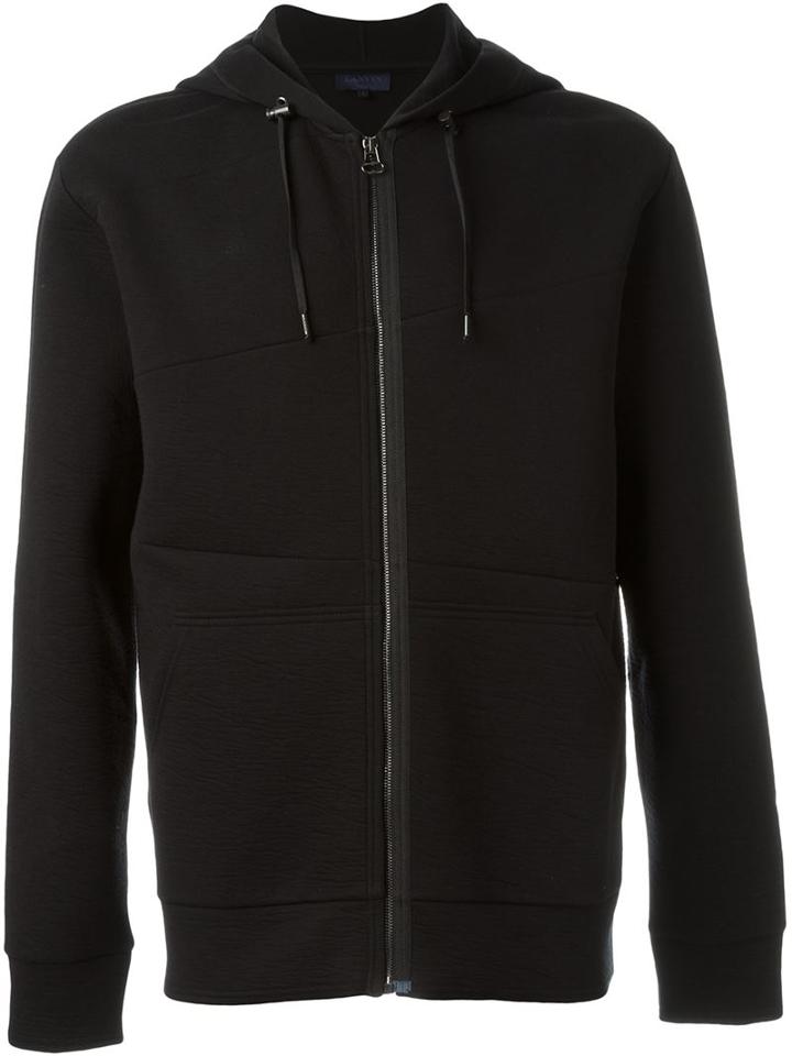Lanvin Zipped Up Hoodie, Men's, Size: S, Black, Cotton/polyamide