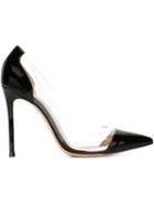 Gianvito Rossi Plexi Pumps, Women's, Size: 39, Black, Leather/patent Leather/plastic