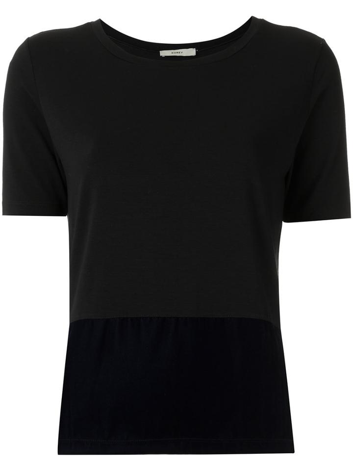 Egrey - Panelled T-shirt - Women - Spandex/elastane/viscose - Pp, Black, Spandex/elastane/viscose