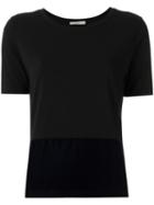 Egrey - Panelled T-shirt - Women - Spandex/elastane/viscose - Pp, Black, Spandex/elastane/viscose