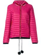 Twin-set Short Puffer With Hood - Pink & Purple