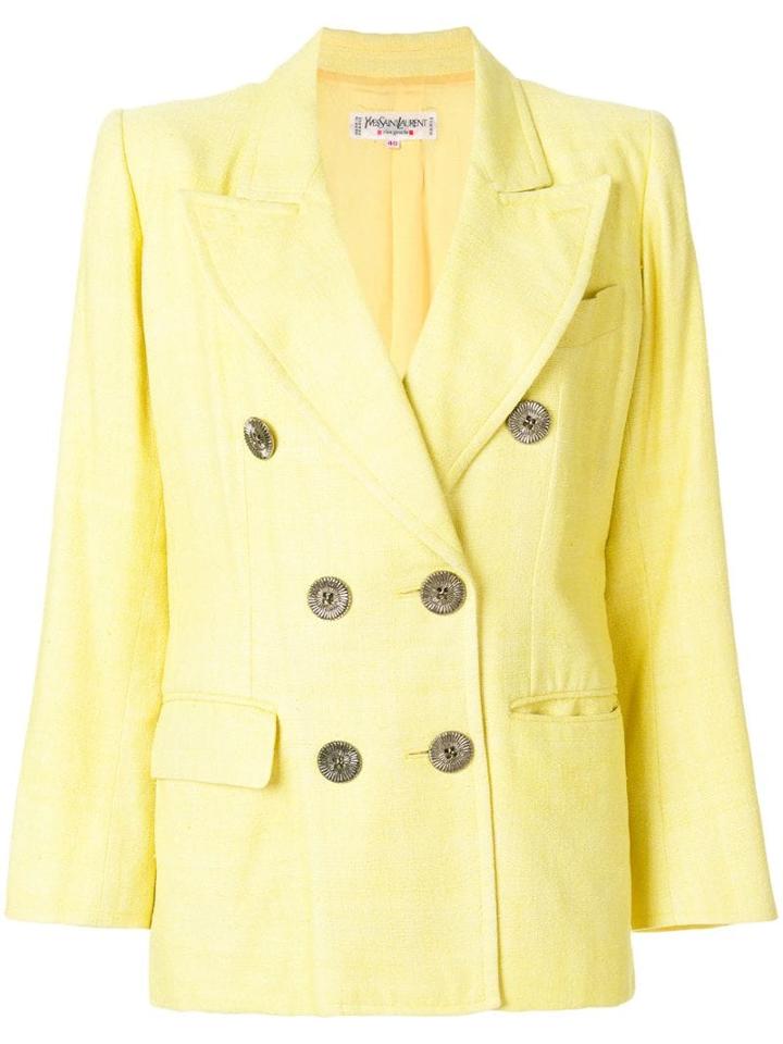 Yves Saint Laurent Pre-owned Double Breasted Blazer - Yellow