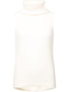 Simon Miller Sleeveless Polo Neck Top - White