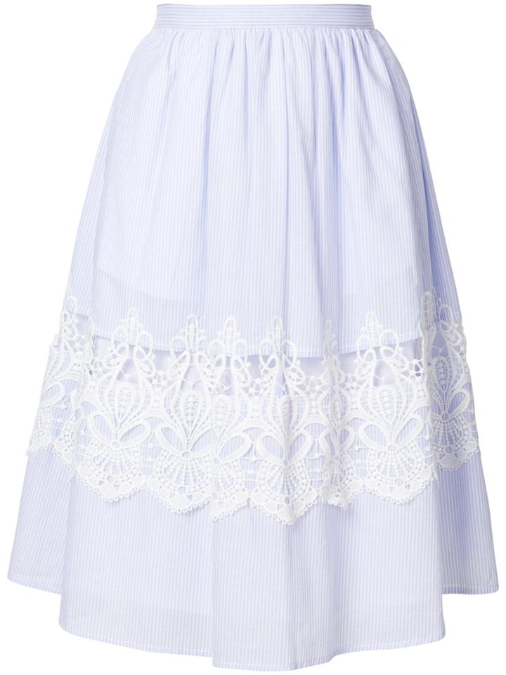Steffen Schraut Striped Embroidered Skirt - Blue