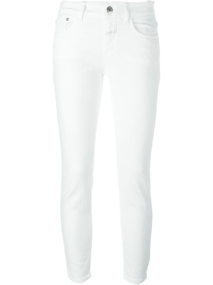 Closed Skinny Cropped Jeans, Women's, Size: 26, White, Cotton/polyester/spandex/elastane