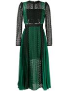 Self-portrait Colour-block Lace Dress - Black
