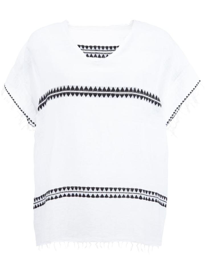Lemlem 'freya' Rustic T-shirt, Women's, Size: Medium, White, Cotton