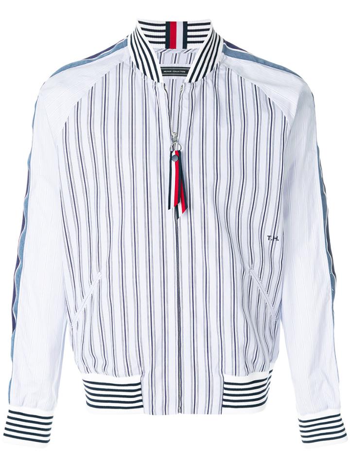 Tommy Hilfiger Striped Bomber Shirt - Blue
