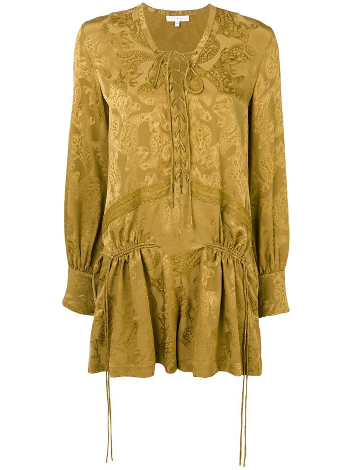 Iro Lace Up Jumpsuit - Yellow & Orange