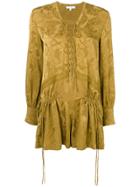 Iro Lace Up Jumpsuit - Yellow & Orange