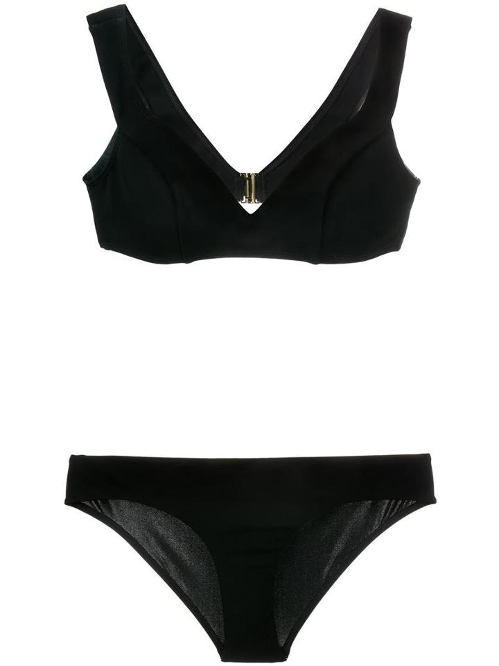 Zimmermann 'gossamer' Off-shoulder Bikini Set, Women's, Size: 2, Black, Polyamide/spandex/elastane