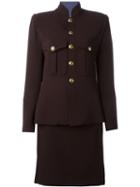 Jean Paul Gaultier Vintage Military Inspired Skirt Suit, Women's, Size: 42, Brown