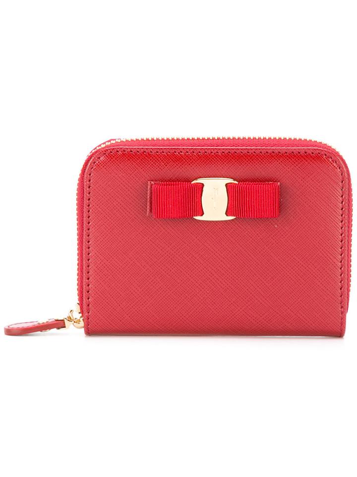 Salvatore Ferragamo Zip Purse, Women's, Red, Leather