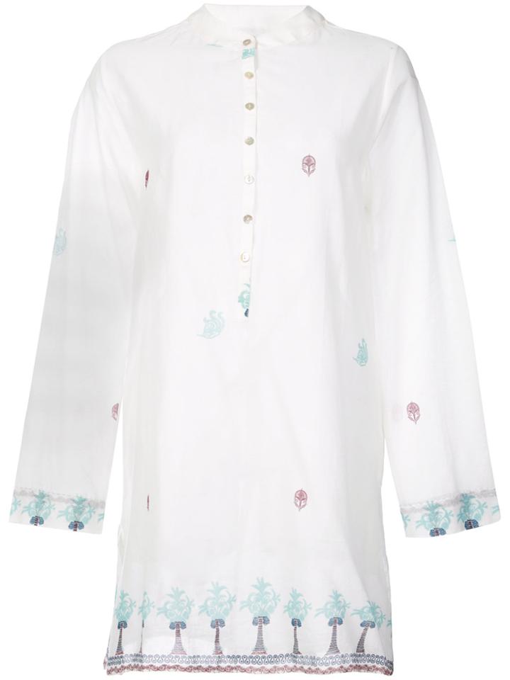 Le Sirenuse Embroidered Trim Blouse - White