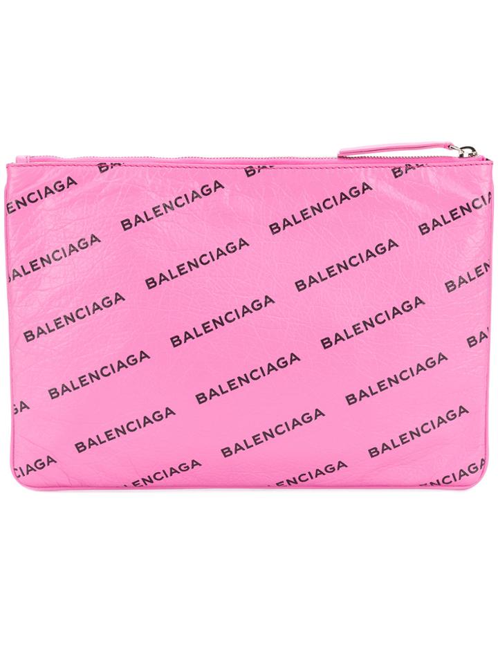Balenciaga Bam Supermarket Clutch - Pink & Purple