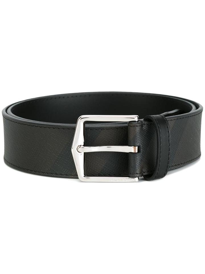 Burberry Stripe Pattern Belt, Men's, Size: 90, Brown, Polyurethane/calf Leather