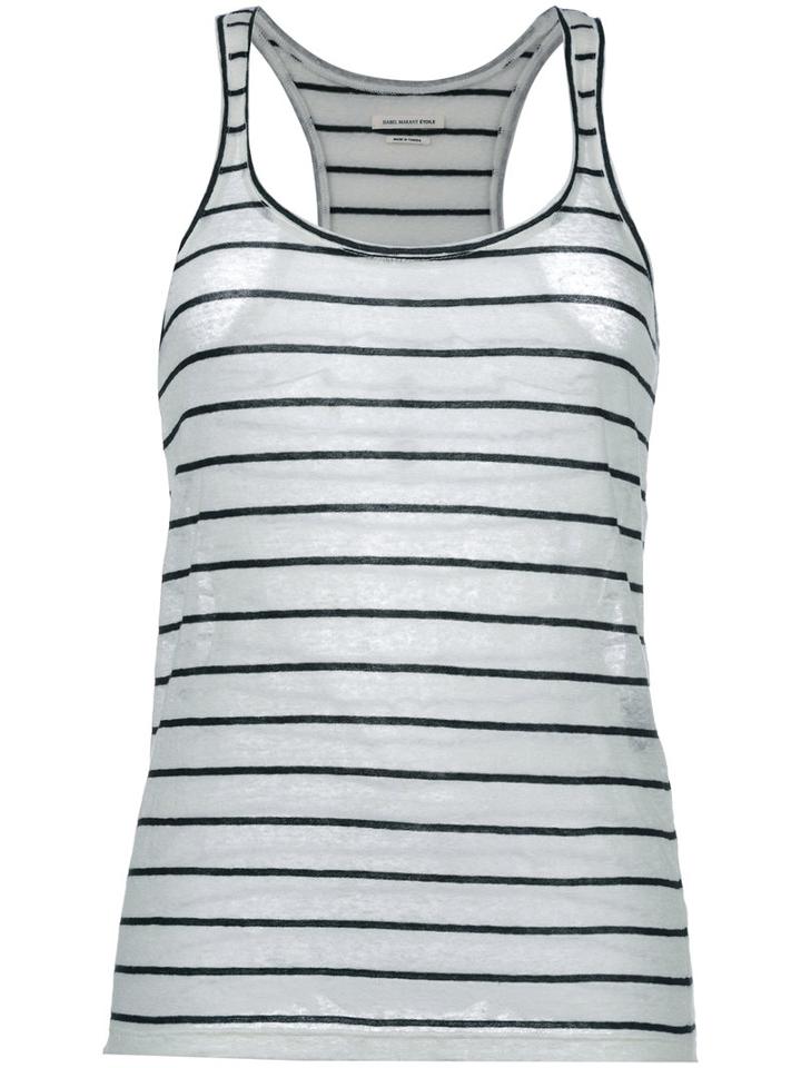 Isabel Marant Étoile Stripe Vest Top, Women's, Size: Medium, White, Linen/flax/cotton