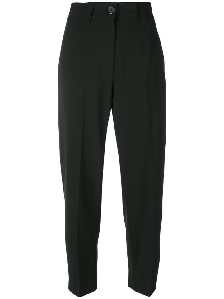 Erika Cavallini Cropped Straight-leg Trousers - Black