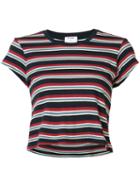 Re/done Striped Boxy T-shirt, Women's, Size: Small, Black, Cotton
