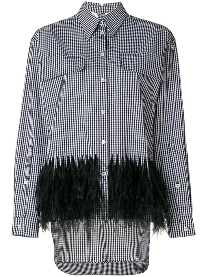 No21 Feathered Checked Shirt - Black