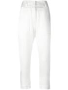 Brunello Cucinelli High-waist Cropped Trousers, Women's, Size: 38, White, Acetate/viscose/polyester