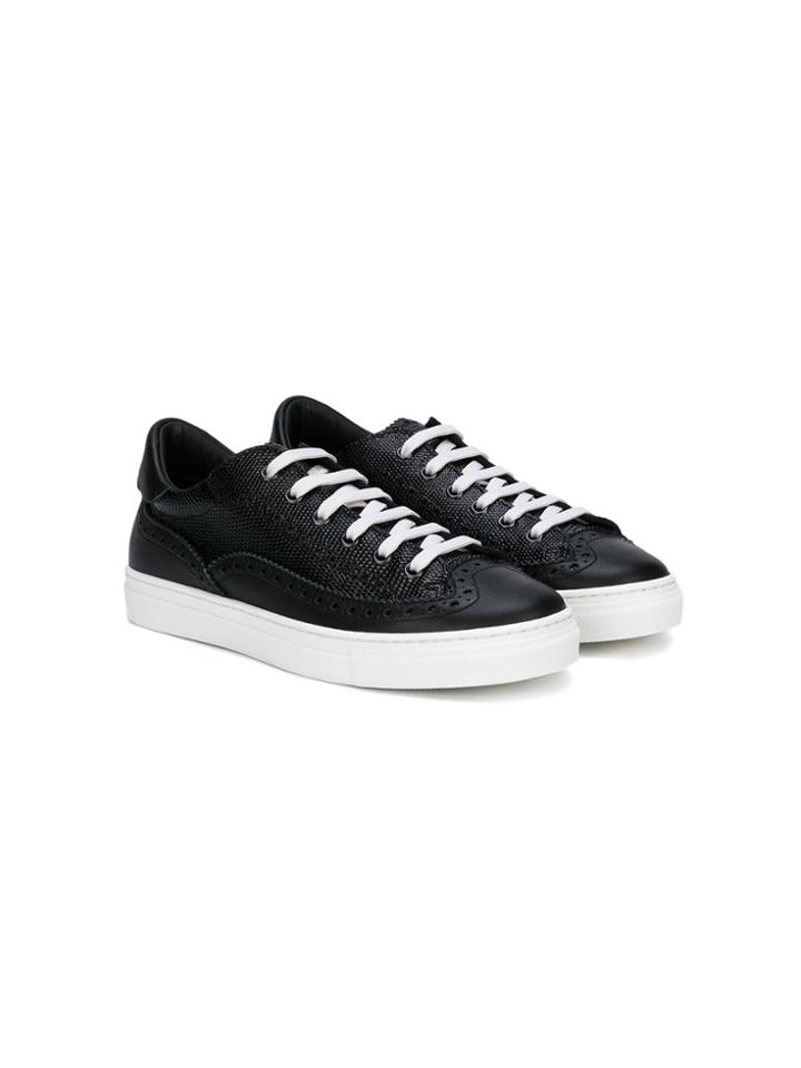 Dsquared2 Kids Lizard Embossed Low Top Sneakers - Black
