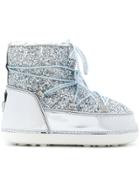 Chiara Ferragni Glitter Lace Up Snow Boots - Metallic